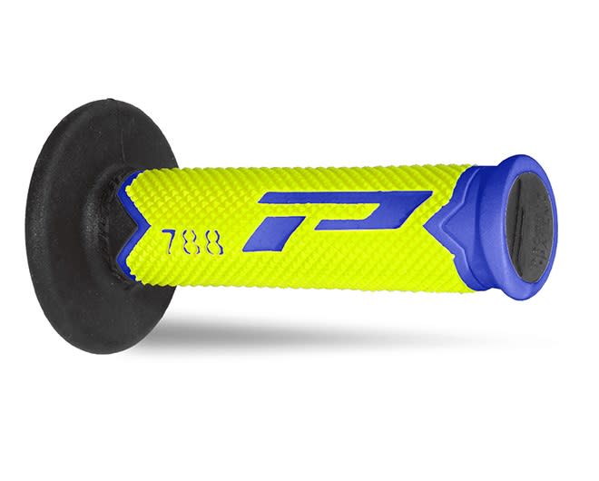 Progrip 788-279 MX Griffe Blau/Fluoreszierendes Gelb/Schwarz Dreifachdichte Ohne Loch