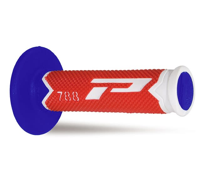 Progrip 788-226 Mx Weiß/Rot/Blau Doppeldichte-Griffschalen ohne Loch