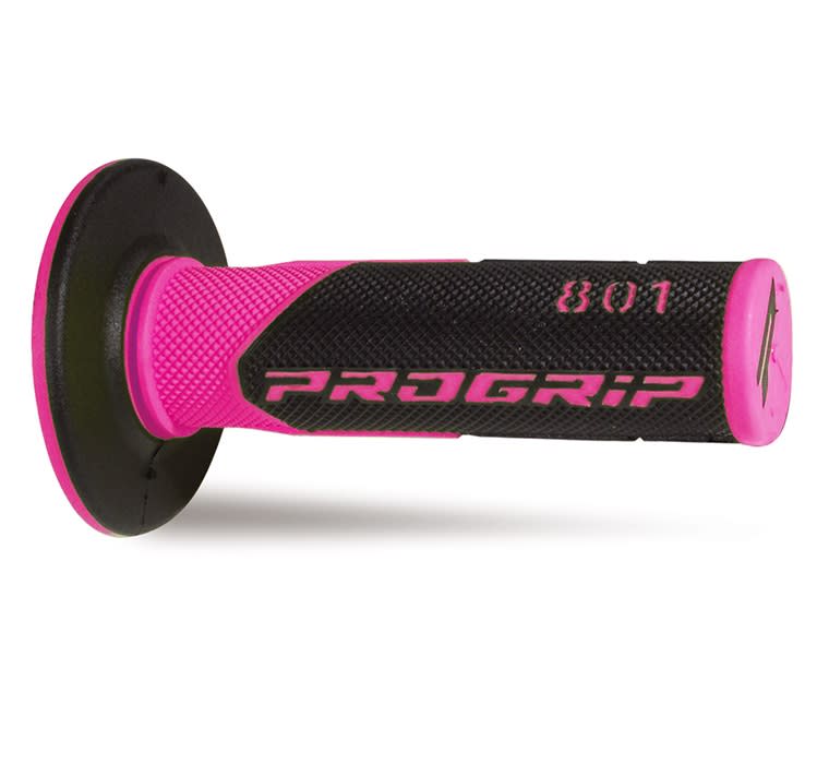 Progrip 801-297 Mx Fuchsia/Black Double Density Grips Without Hole