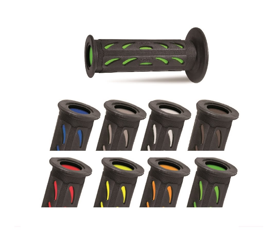 Progrip Manopole 724-OE-198 Strada Verde/Nero Double Density Con Foro