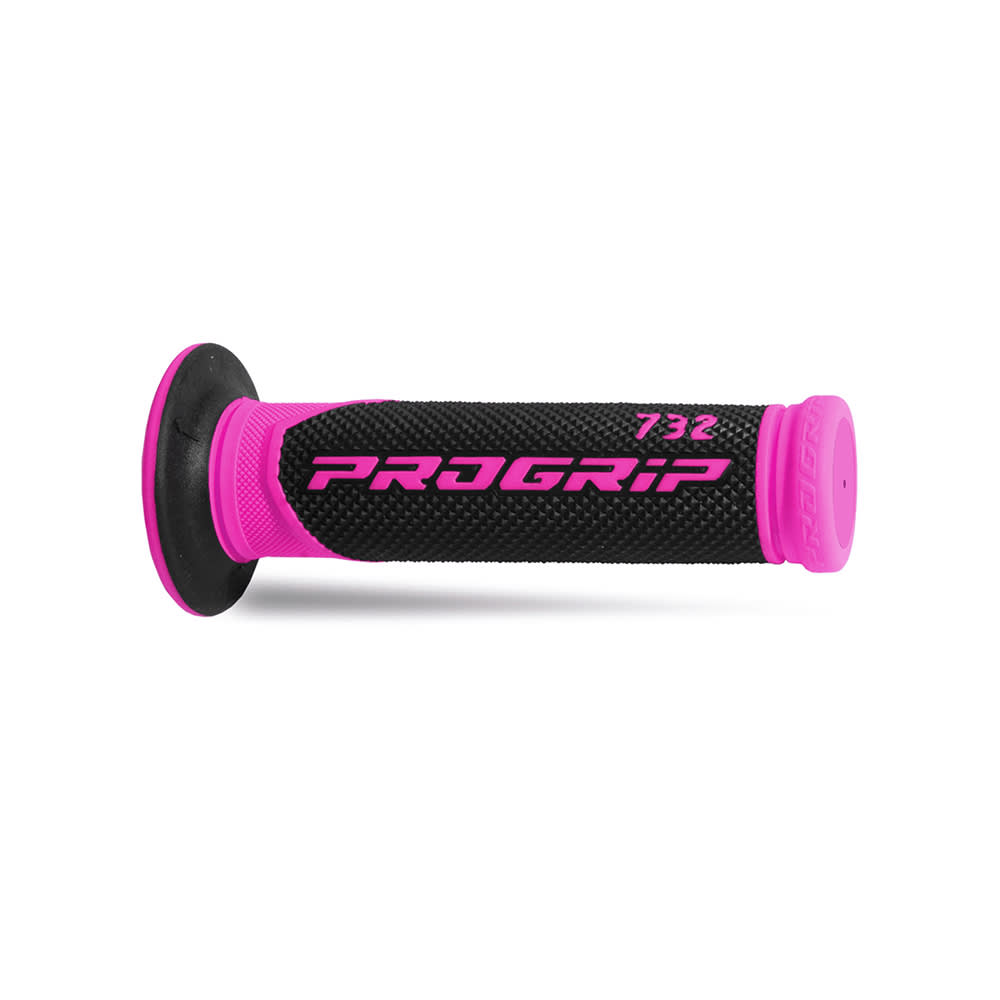 Progrip Manopole Scooter 732-297 - Doppia Densità - Fuxia/Nero Senza Foro