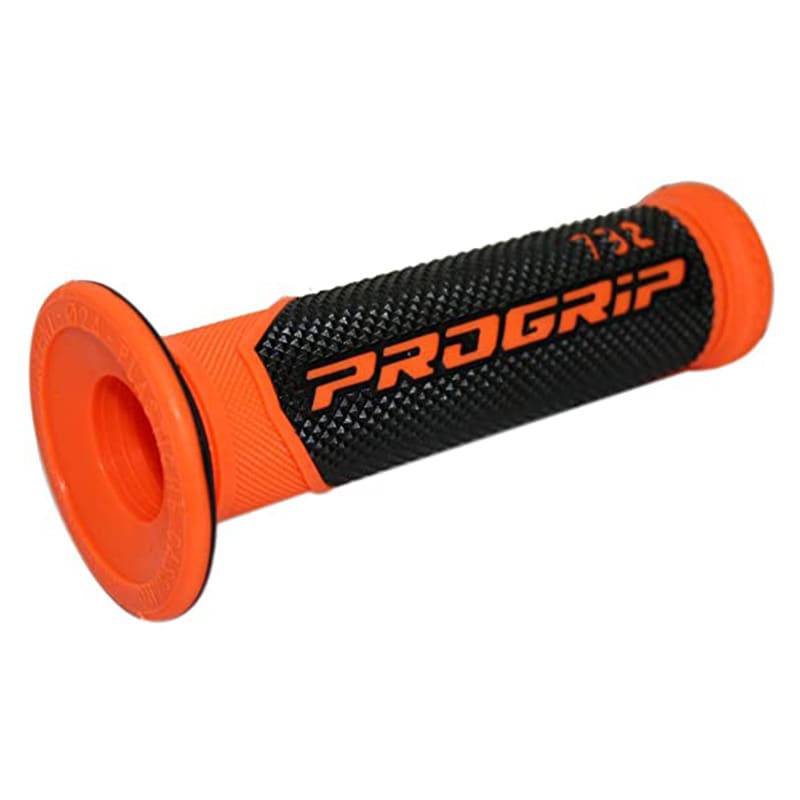 Progrip Manopole Strada 732-OE-296 - Doppia Densità - Arancio F./Nero Con Foro