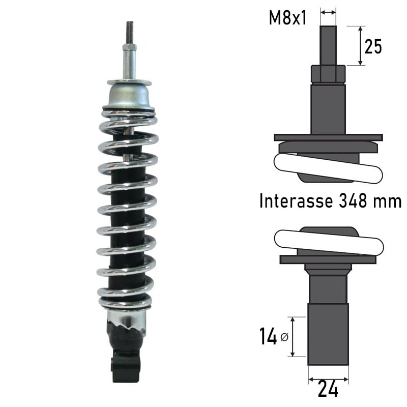 BCR Ammortizzatore posteriore Piaggio Vespa 125/15 0/200/250/300cc