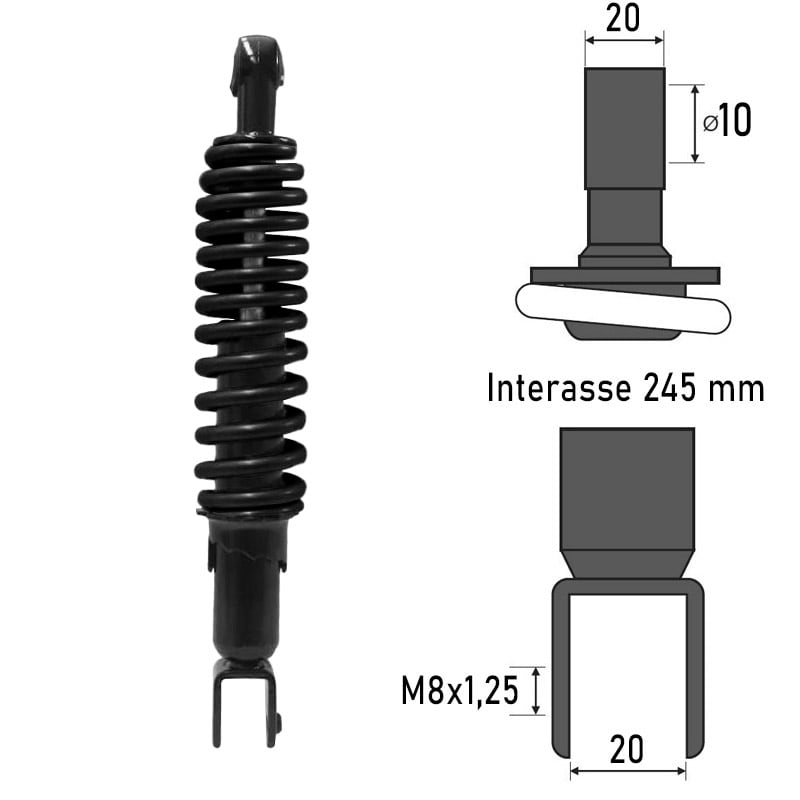 BCR Ammortizzatore posteriore compatibile Mbk-Yamaha 50cc