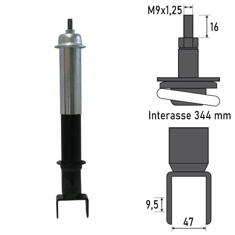 BCR Ammortizzatore posteriore compatibile Piaggio Vespa 50cc