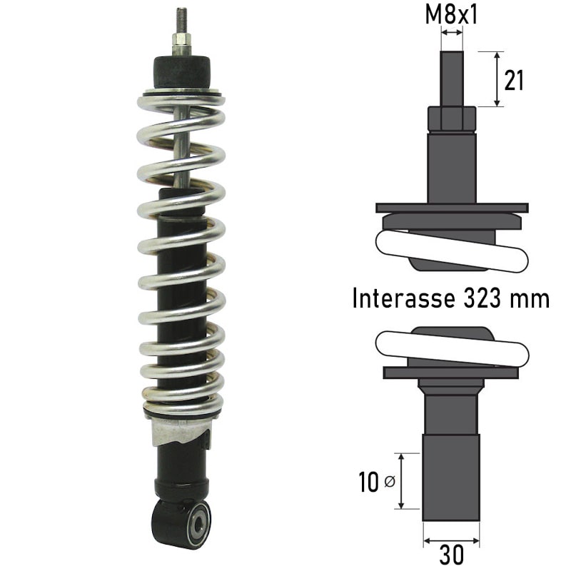 BCR Ammortizzatore posteriore compatibile Piaggio Vespa 125/15 0cc