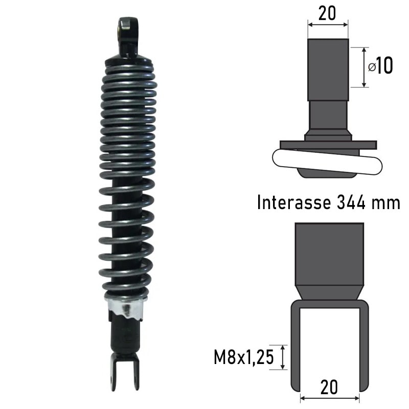 BCR Ammortizzatore posteriore compatibile Mbk-Majesty 250cc