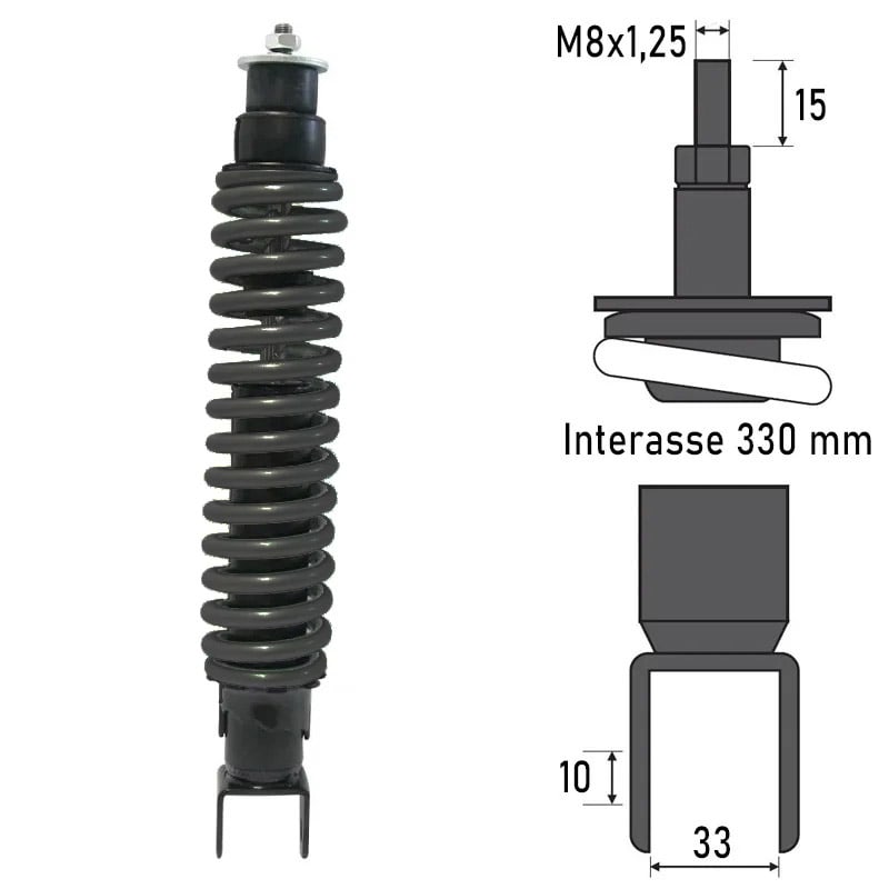 BCR Ammortizzatore posteriore compatibile Piaggio Liberty ET2/ET4 Vespa LX/LVX