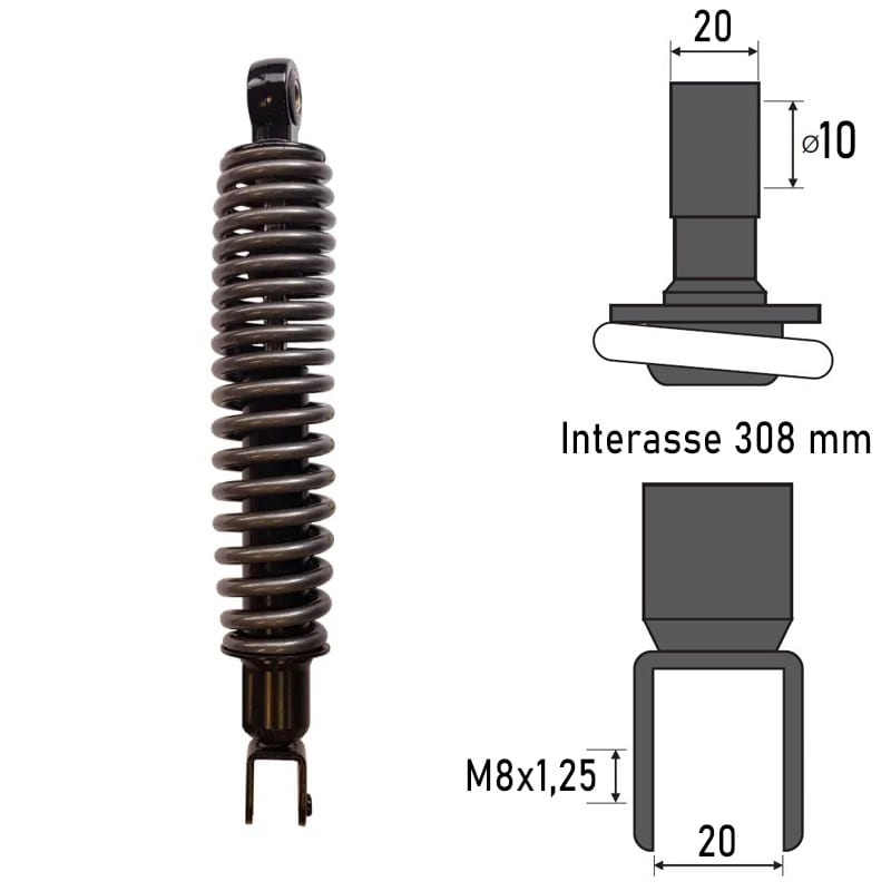 BCR Ammortizzatore posteriore compatibile Kymco e Sym 50cc