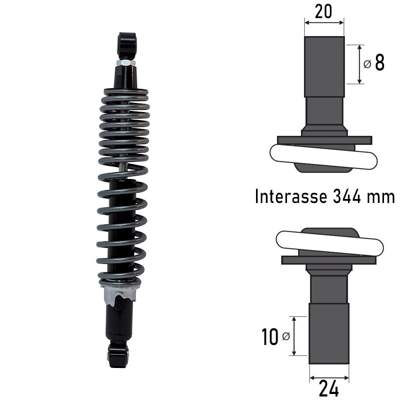 BCR Ammortizzatore posteriore compatibile Aprilia 125/200cc