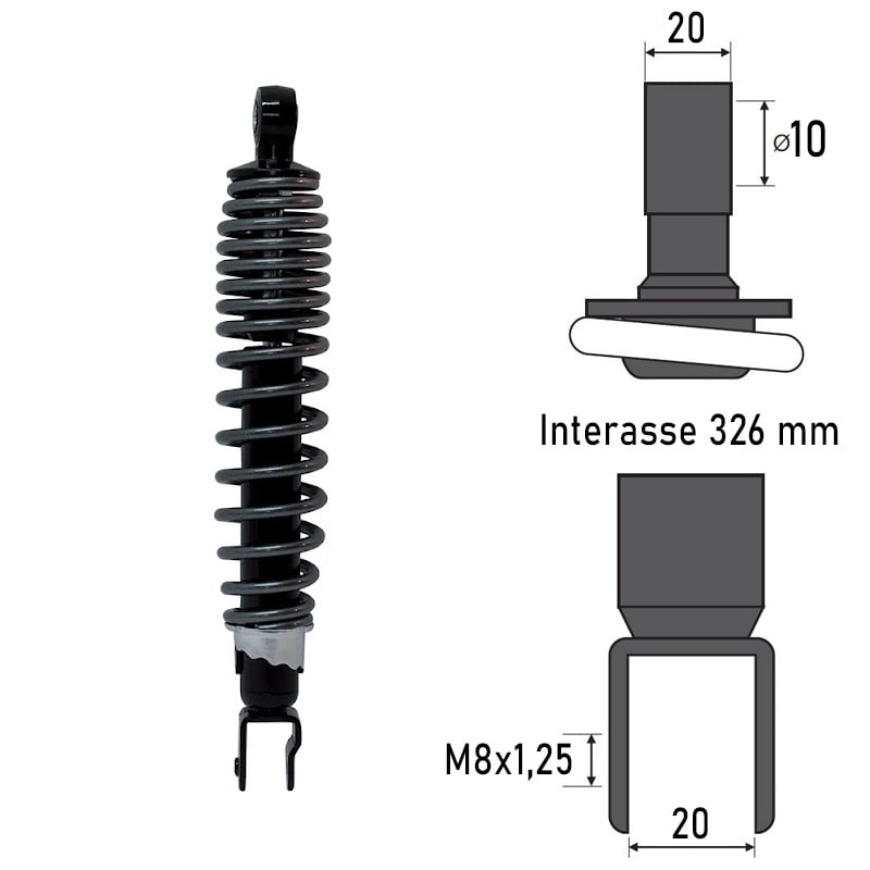 BCR Ammortizzatore posteriore compatibile Kymco 125/150/200cc