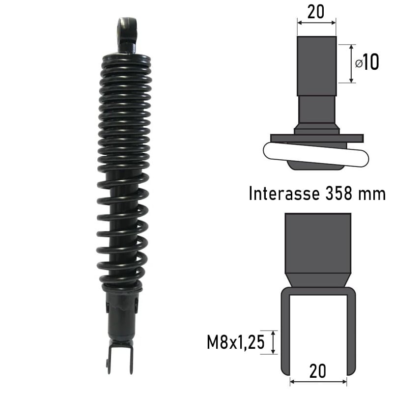 BCR Ammortizzatore posteriore compatibile Yamaha Vp X-City 250cc