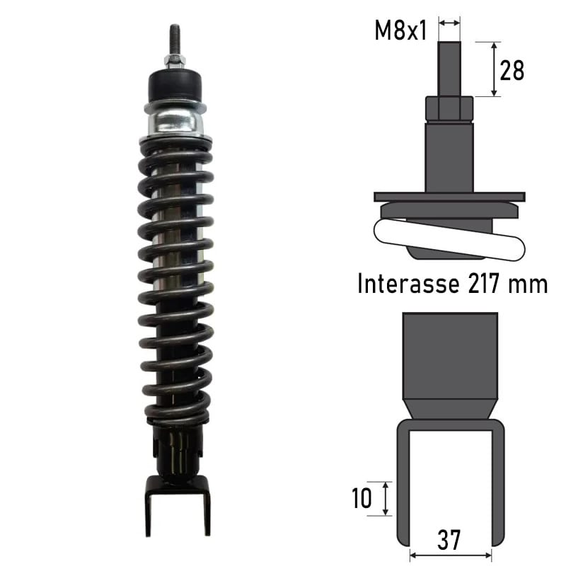 BCR Ammortizzatore posteriore compatibile Piaggio 50/125cc