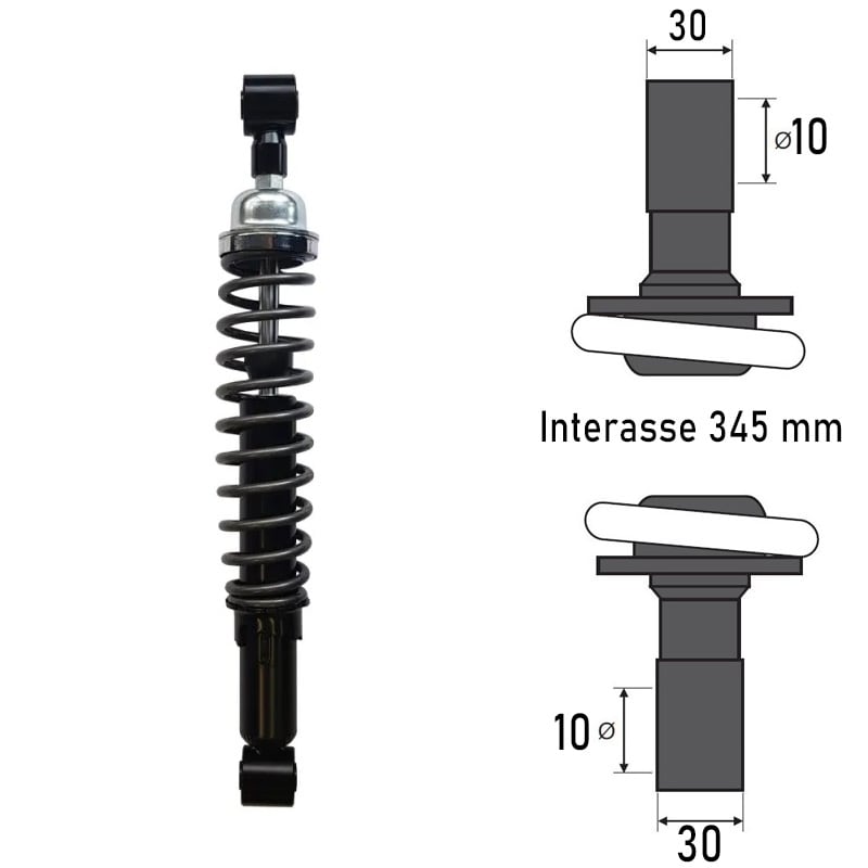 BCR Ammortizzatore posteriore compatibile Piaggio 125/200cc X7-X8 125-200-250