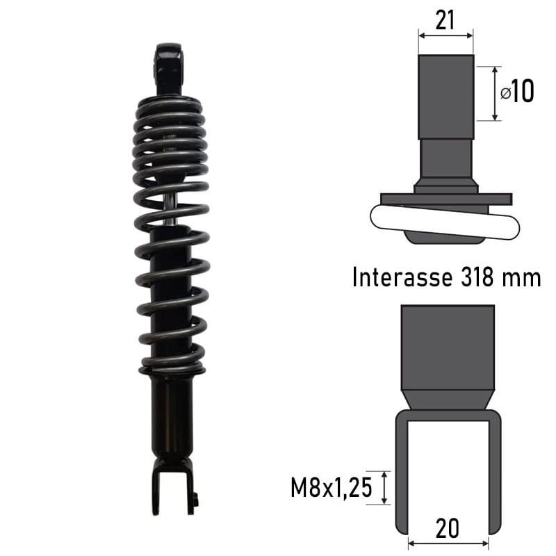 BCR Ammortizzatore posteriore compatibile Sym 125/150cc