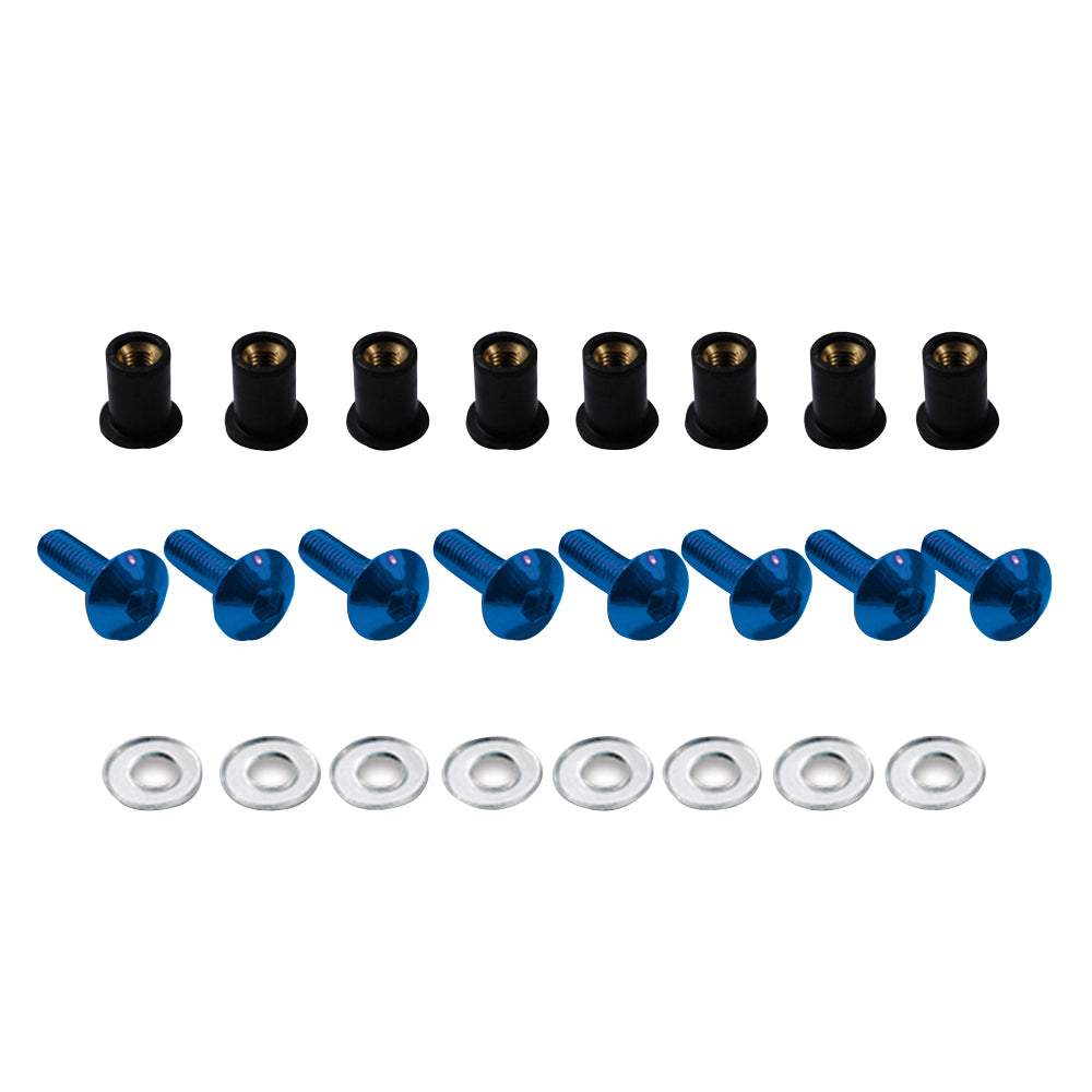 BCR Blue Anodized Windshield Screw Kit