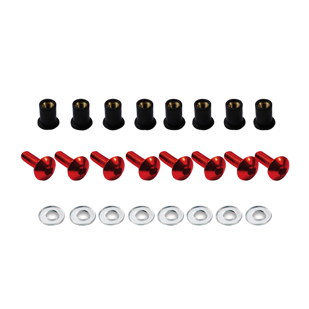 BCR Red Anodized Windshield Screw Kit