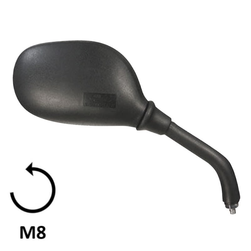 BCR Rechter schwarzer Spiegel, kompatibel mit Malaguti 125/150cc Modellen