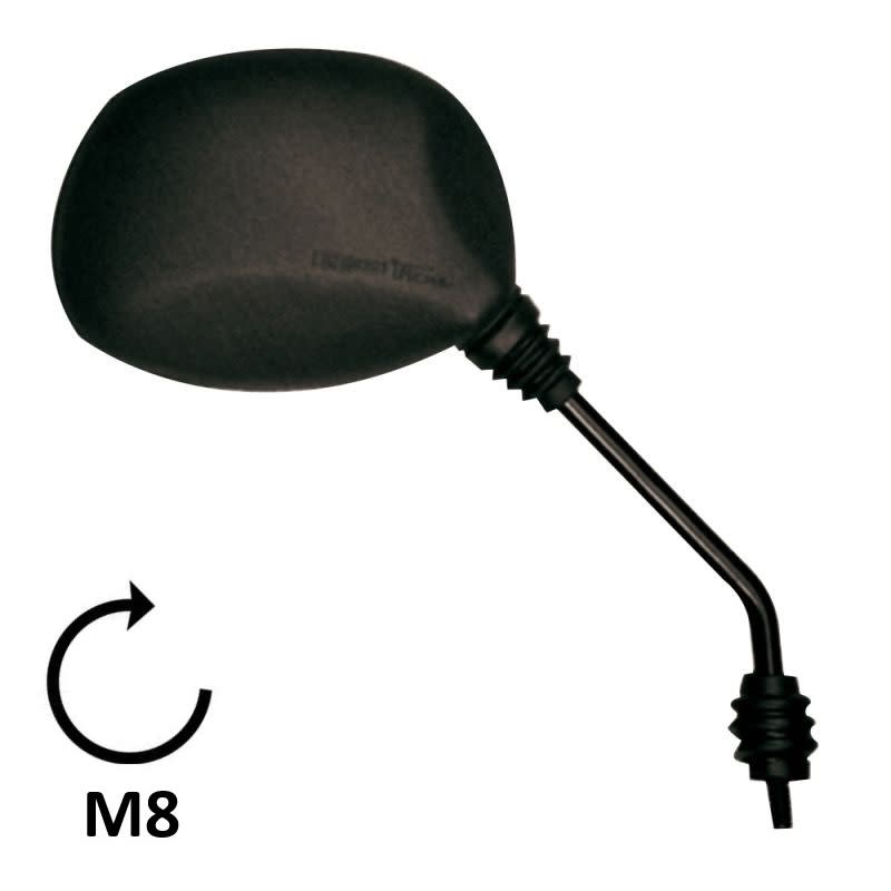 BCR Schwarzer rechter Spiegel, kompatibel mit Piaggio 50/125cc Modellen 0450