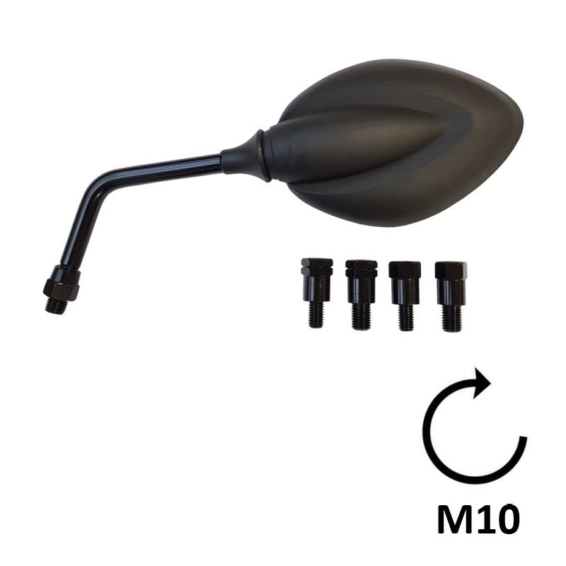 BCR Universal-Spiegel rechts/links, schwarz, mit M8-Rechts-Links-/M10-Rechts-Links-Adaptern