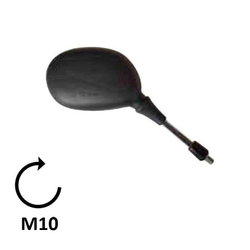 BCR Rechter schwarzer Außenspiegel, kompatibel mit Peugeot 125/250/400/500cc Modellen