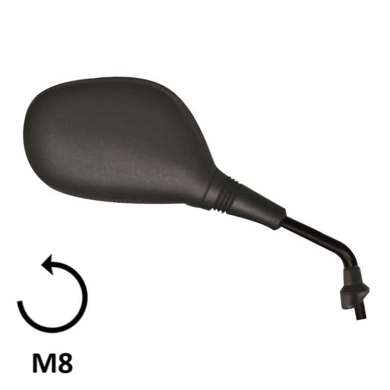 BCR Rechter schwarzer Spiegel für Honda 125/150/300cc und MBK/Yamaha 50cc Modelle