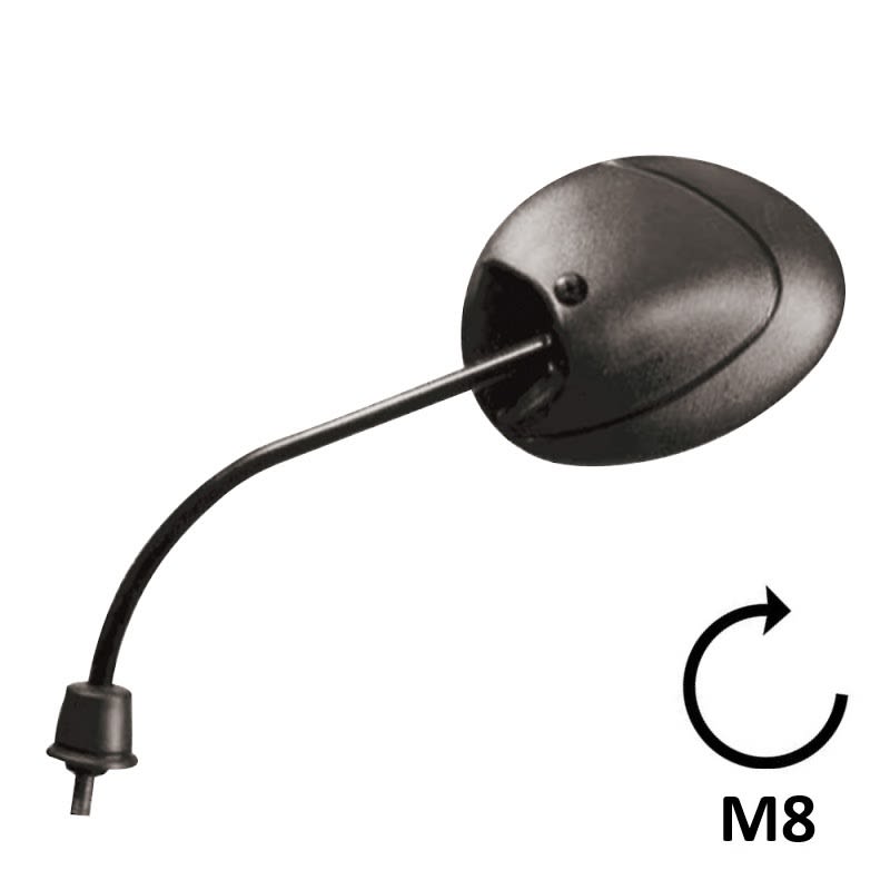 BCR Linker schwarzer Spiegel, kompatibel mit Piaggio 50/100/125cc Modellen