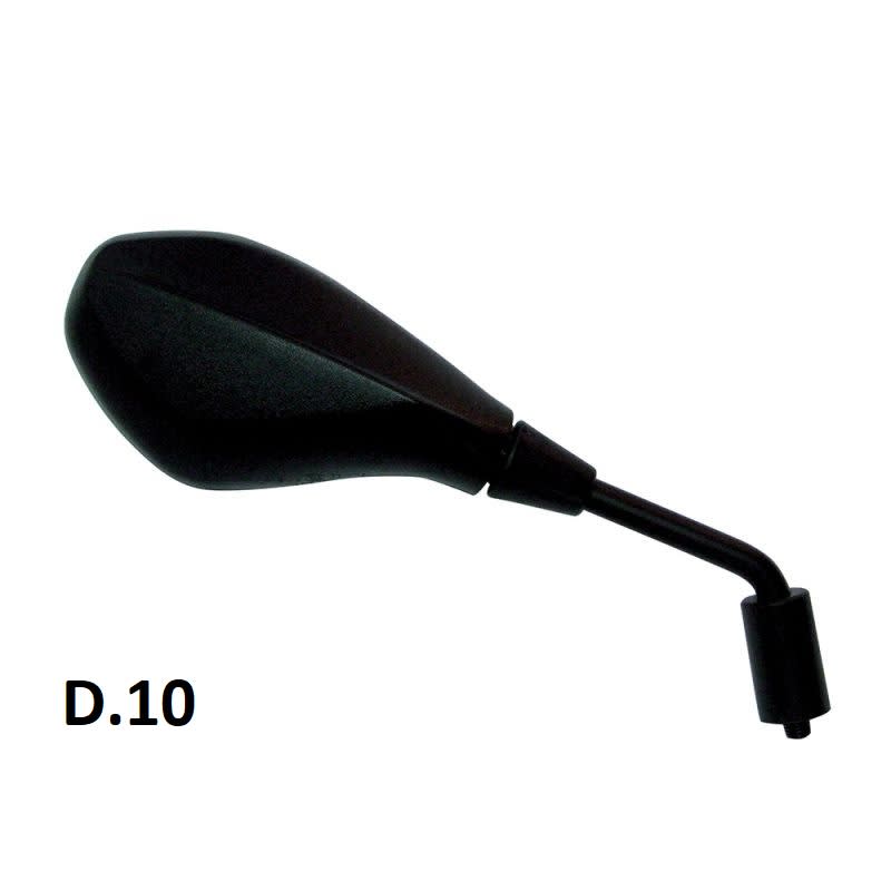 BCR Rechter schwarzer Spiegel, kompatibel mit Aprilia 50ccm Modellen 2240