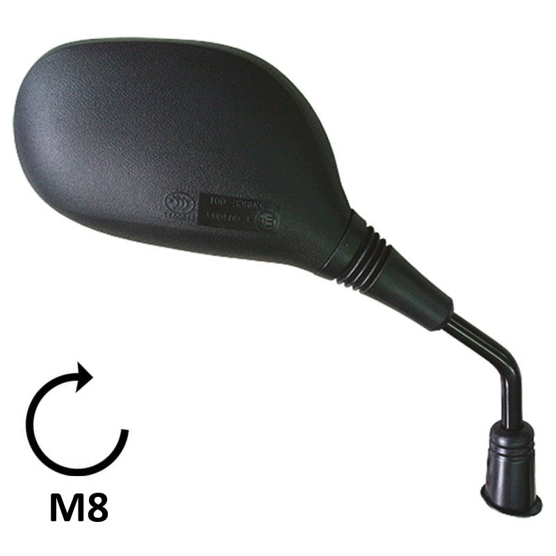 BCR Rechter schwarzer Außenspiegel, kompatibel mit Peugeot 50/125/150 cm³ Modellen 2715