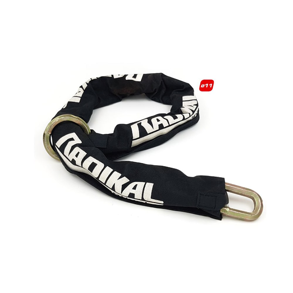 Radikal square section steel chain with 11mm diameter loop, 1700mm long