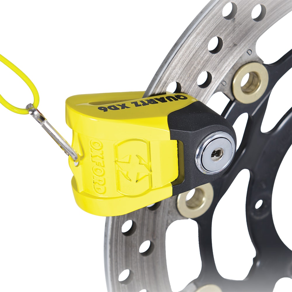 Oxford QUARTZ XD6 Disc Lock, 6mm Pin Diameter, Yellow/Black