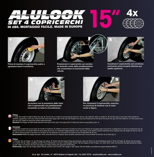 Cora Set mit 4 16'' Alulook Fun Radkappen