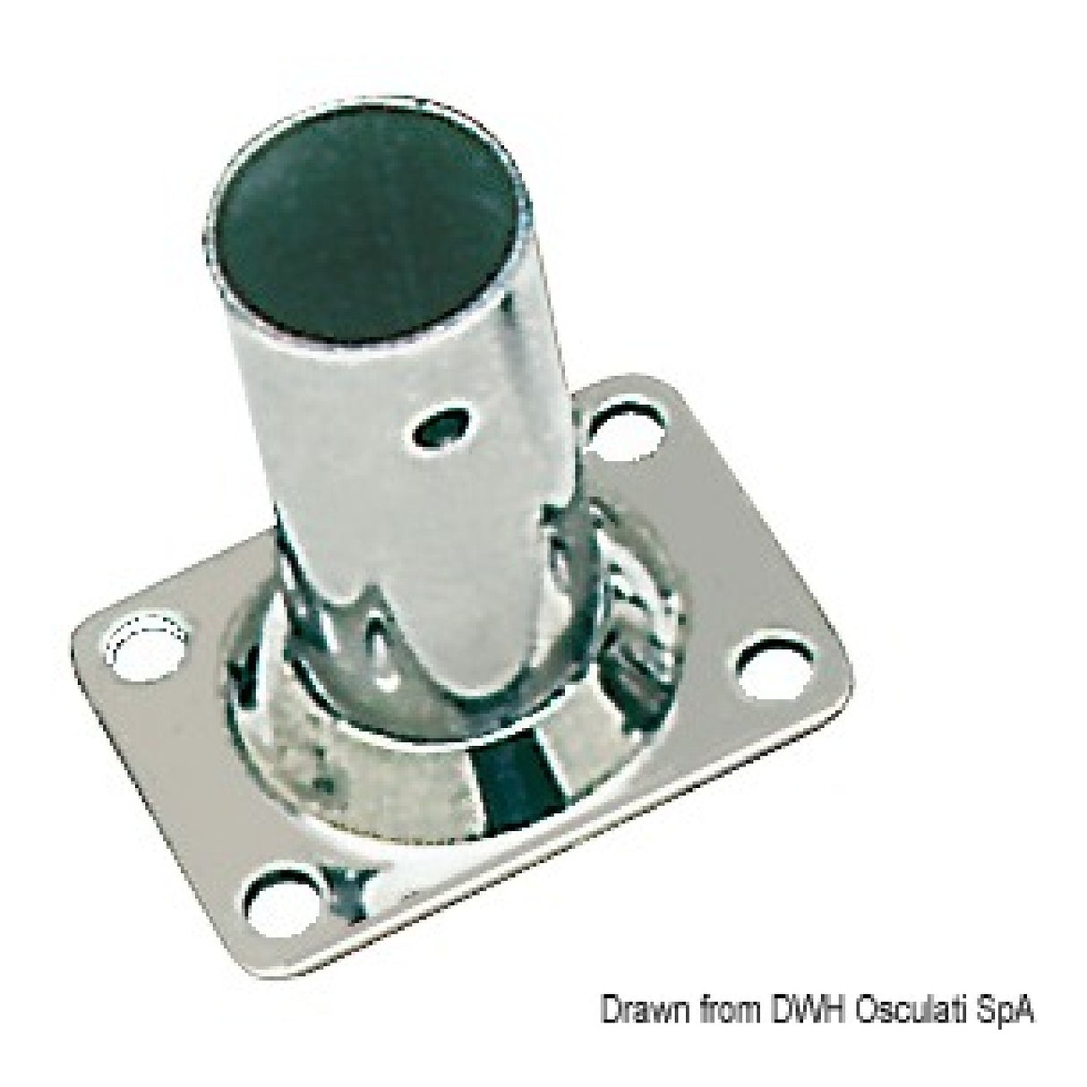 Osculati 90 mm rechteckiger Edelstahlsockel für Kanzel 41.133.22