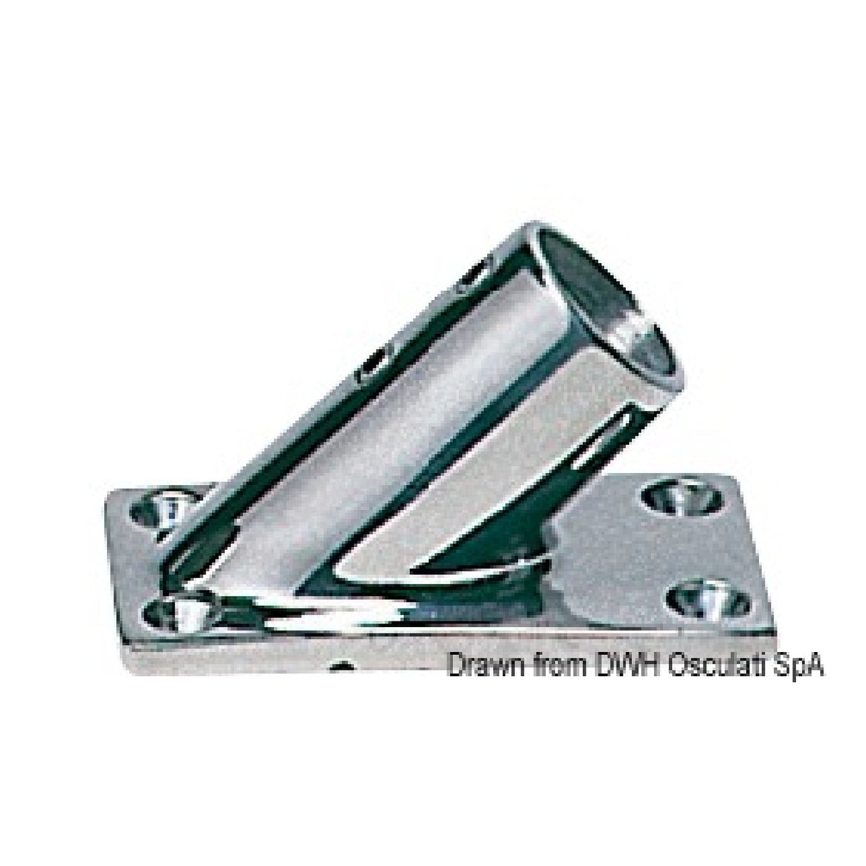 Osculati Stainless steel rectangular base 45 22 mm for pulpit 41.165.00