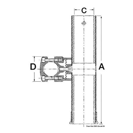 Osculati Porta canna per tubo Orientabile a 360 41.167.60