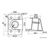 Osculati 4-post stanchion base with reinforcement 41.173.20