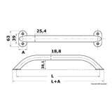 Osculati Corrimano in tubo ovalizzato inox 19x25 mm 41.911.12