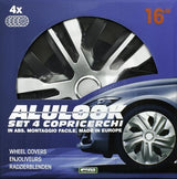 Cora Set of 4 16'' Alulook Raven Mix Wheel Covers