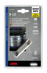 Lampa Luce Decorativa 4 LED 12/24V Bianco Cover Inox