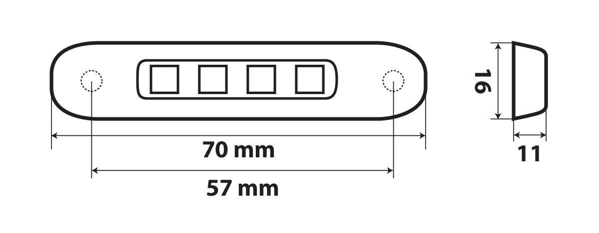 Lampa Luce Decorativa 4 LED 12/24V Bianco Cover Inox