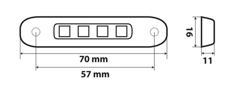 Lampa Luce ingombro a 4 Led, 12/24V - Rosso 1491 41491