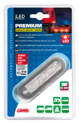 Lampa Luce Ingombro 4 LED 12/24V Bianca Cornice Cromata