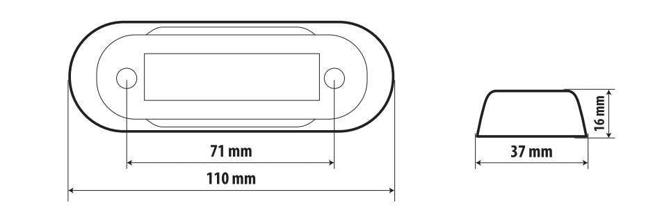 Lampa Luce Ingombro 4 LED 12/24V Bianca Cornice Cromata