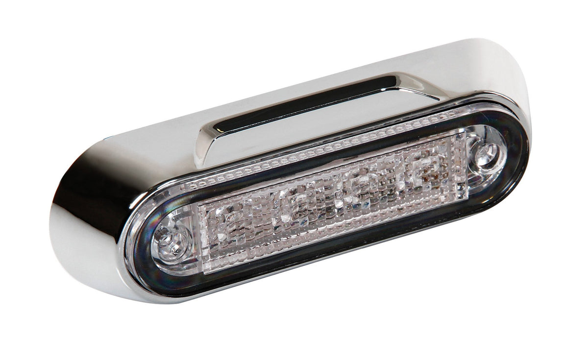 Lampa Luce Ingombro 4 LED 12/24V Bianca Cornice Cromata