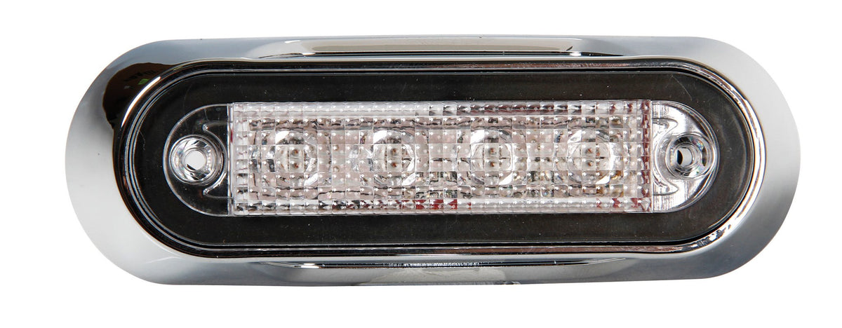 Lampa Luce Ingombro 4 LED 12/24V Bianca Cornice Cromata