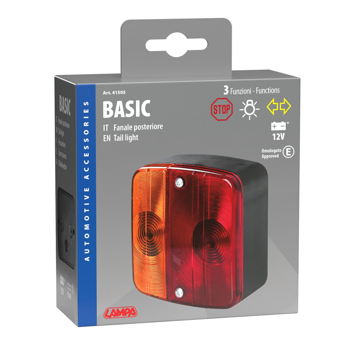 Lampa Basic, fanale posteriore 3 funzioni 12V 41505
