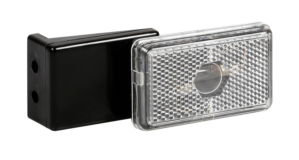 Lampa Luce Ingombro con Catarifrangente e Staffa 12/24V - Bianca