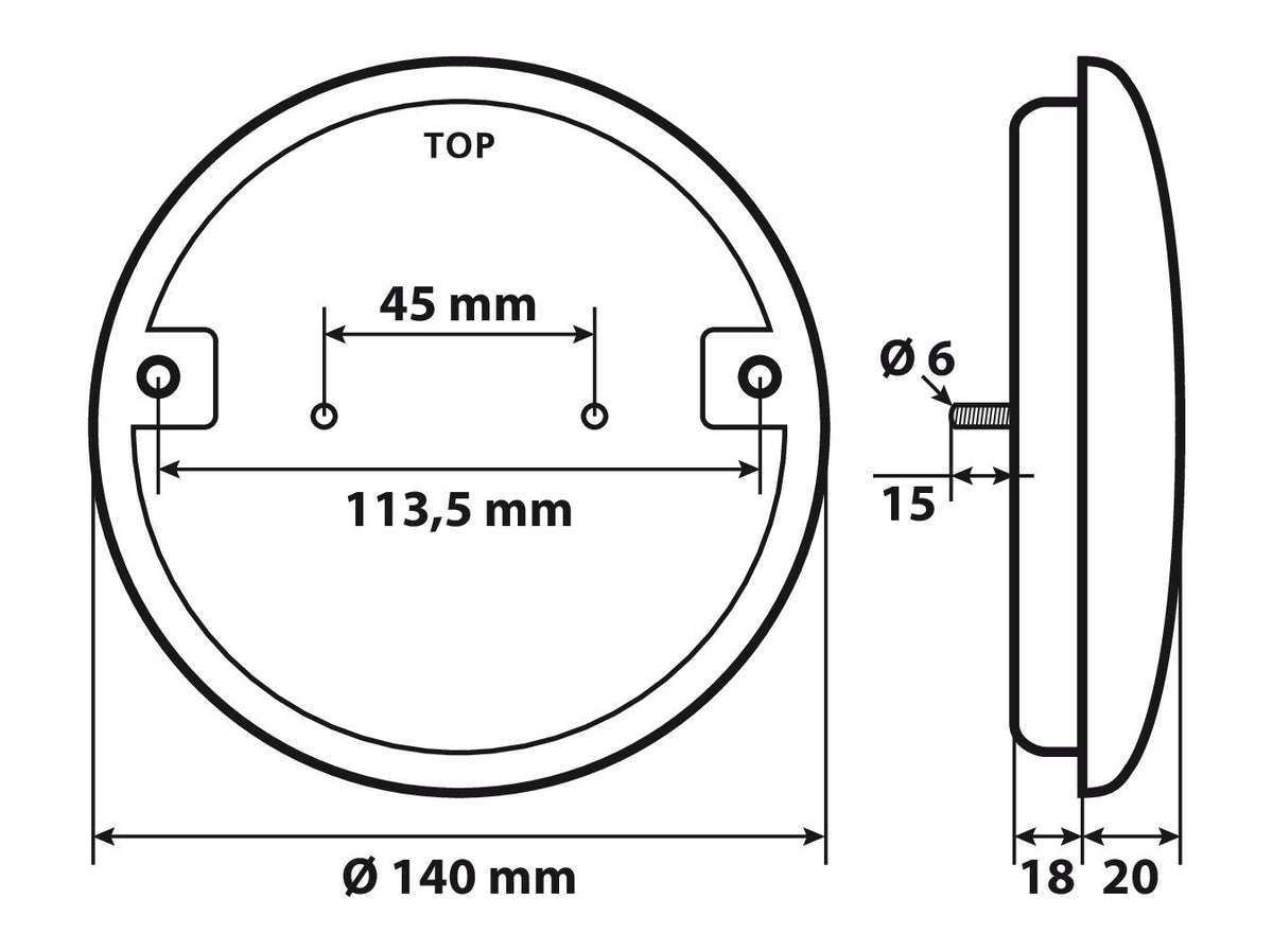 Lampa Fanale rotondo retromarcia Led, 12/24V 41528