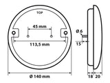 Lampa Fanale rotondo retromarcia Led, 12/24V 41528