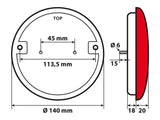 Lampa Fanale rotondo posteriore Led 3 funzioni, 12/24V 41529